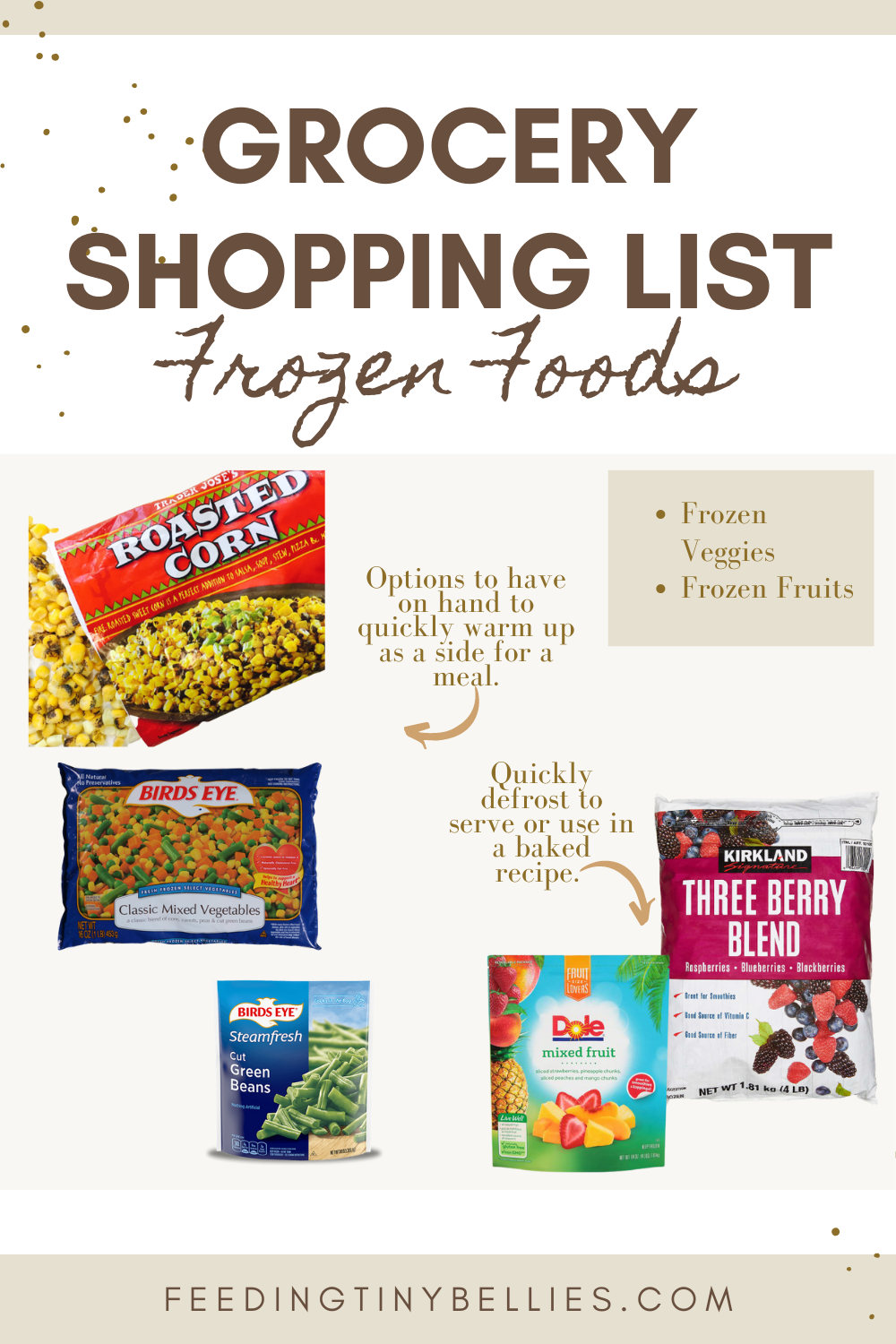 Baby-led weaning grocery stopping list - frozen foods