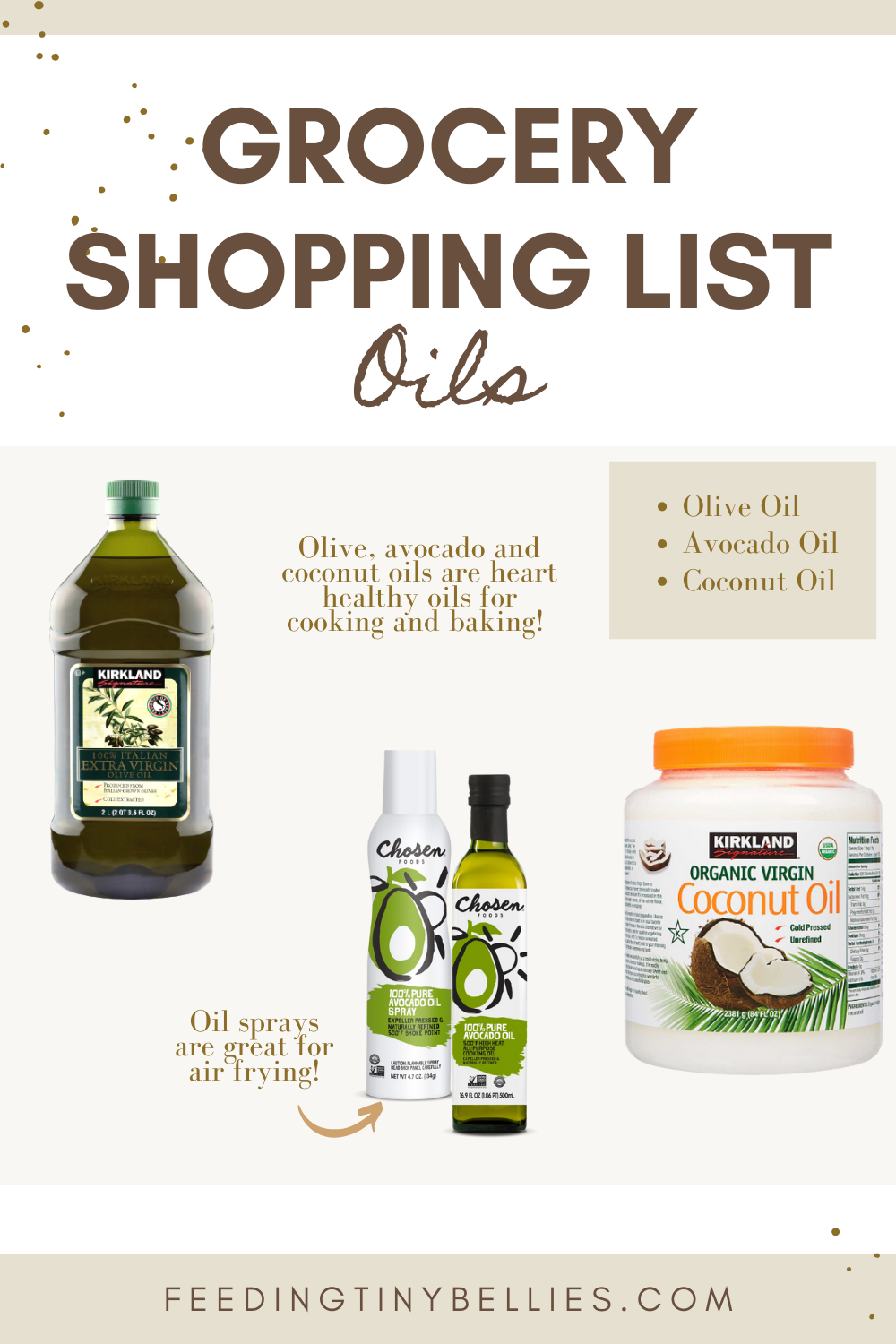 Baby-led weaning grocery stopping list - oils