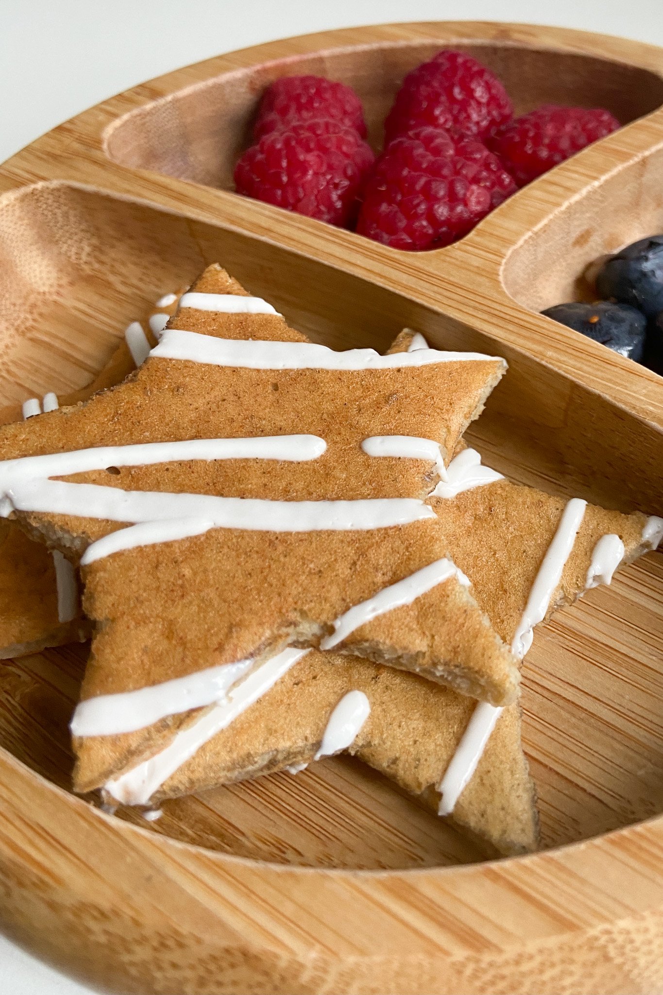 Oatmeal banana pancakes cut into star shapes