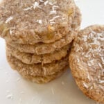 Coconut cookies topped with shredded coconut