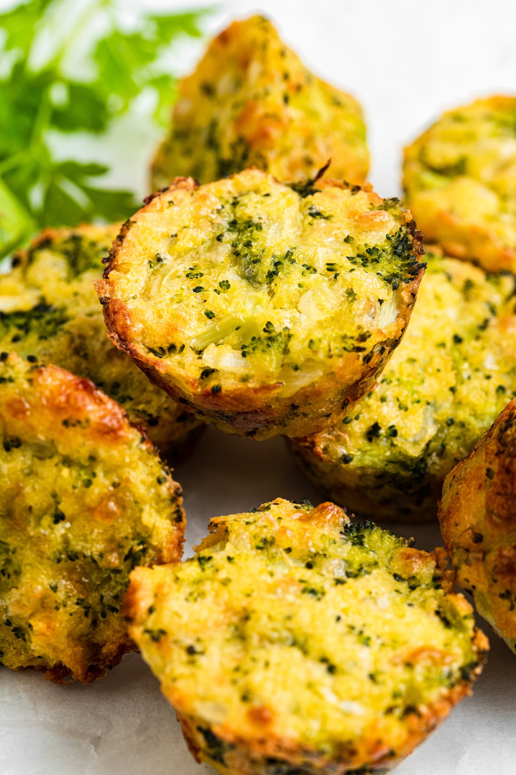 Broccoli and cheese bites fresh out of the oven