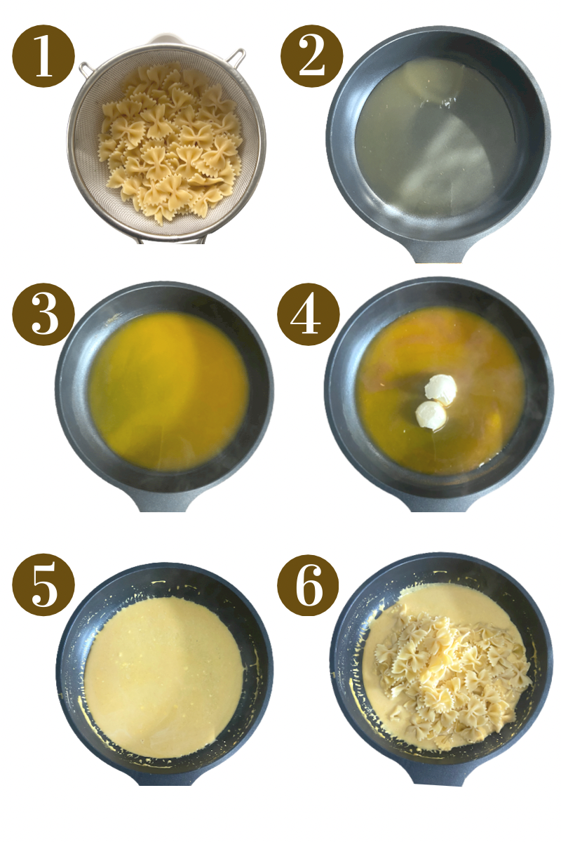 Steps to create creamy pumpkin pasta. See recipe card for detailed instructions.