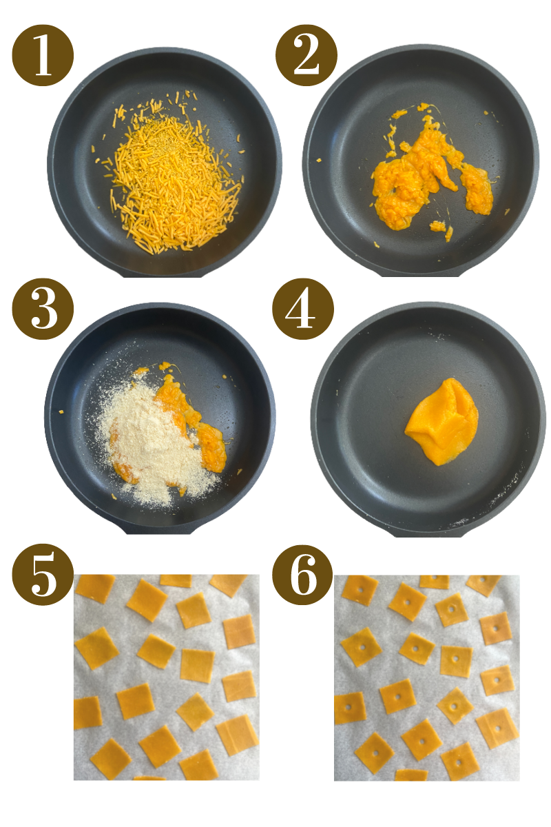 Steps for making Homemade cheez-it crackers. See recipe card for detailed instructions.