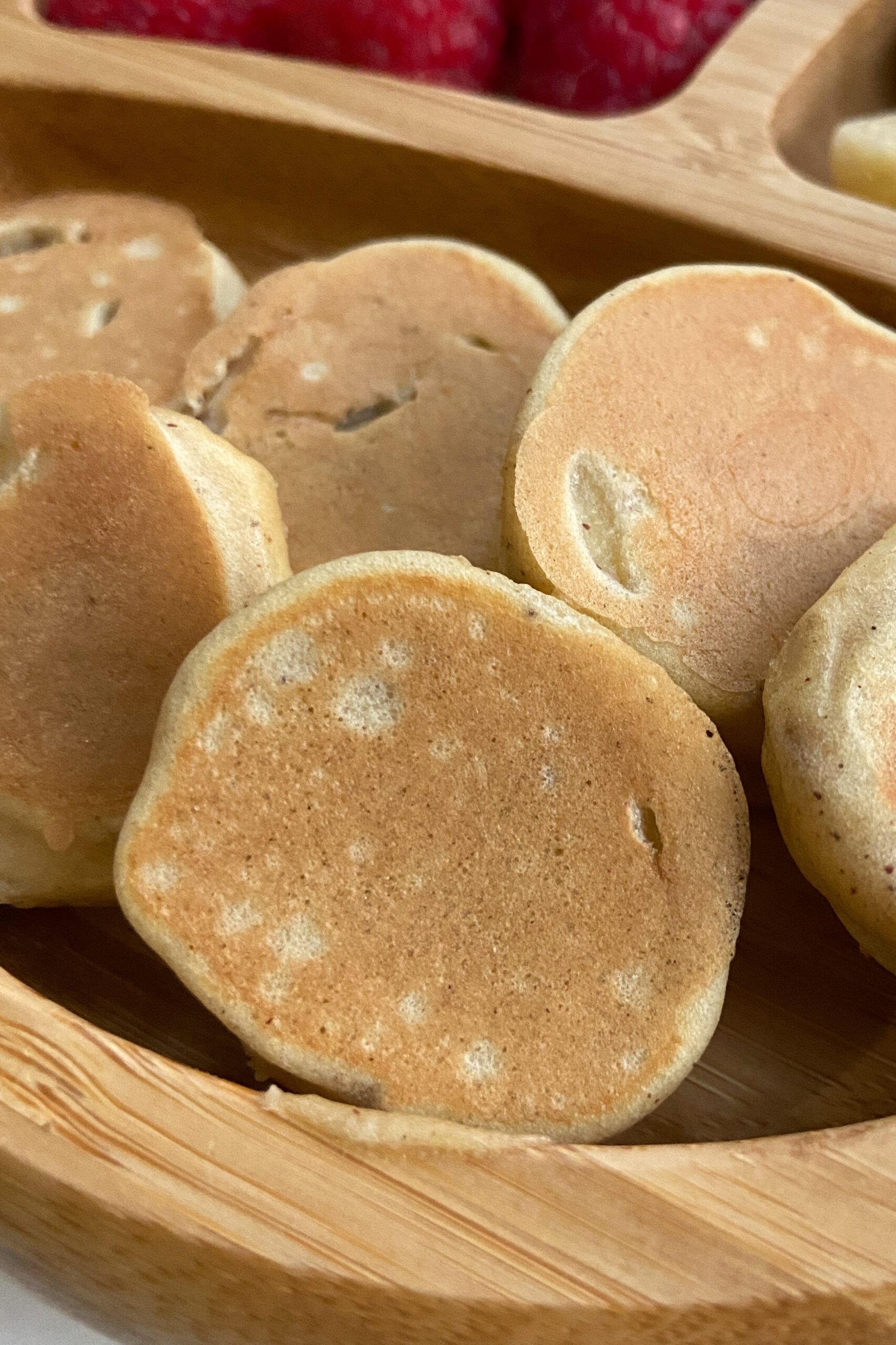 Banana pancake bites plated