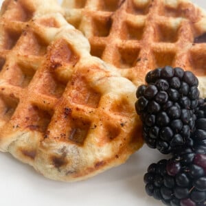 Croffles served with blackberries