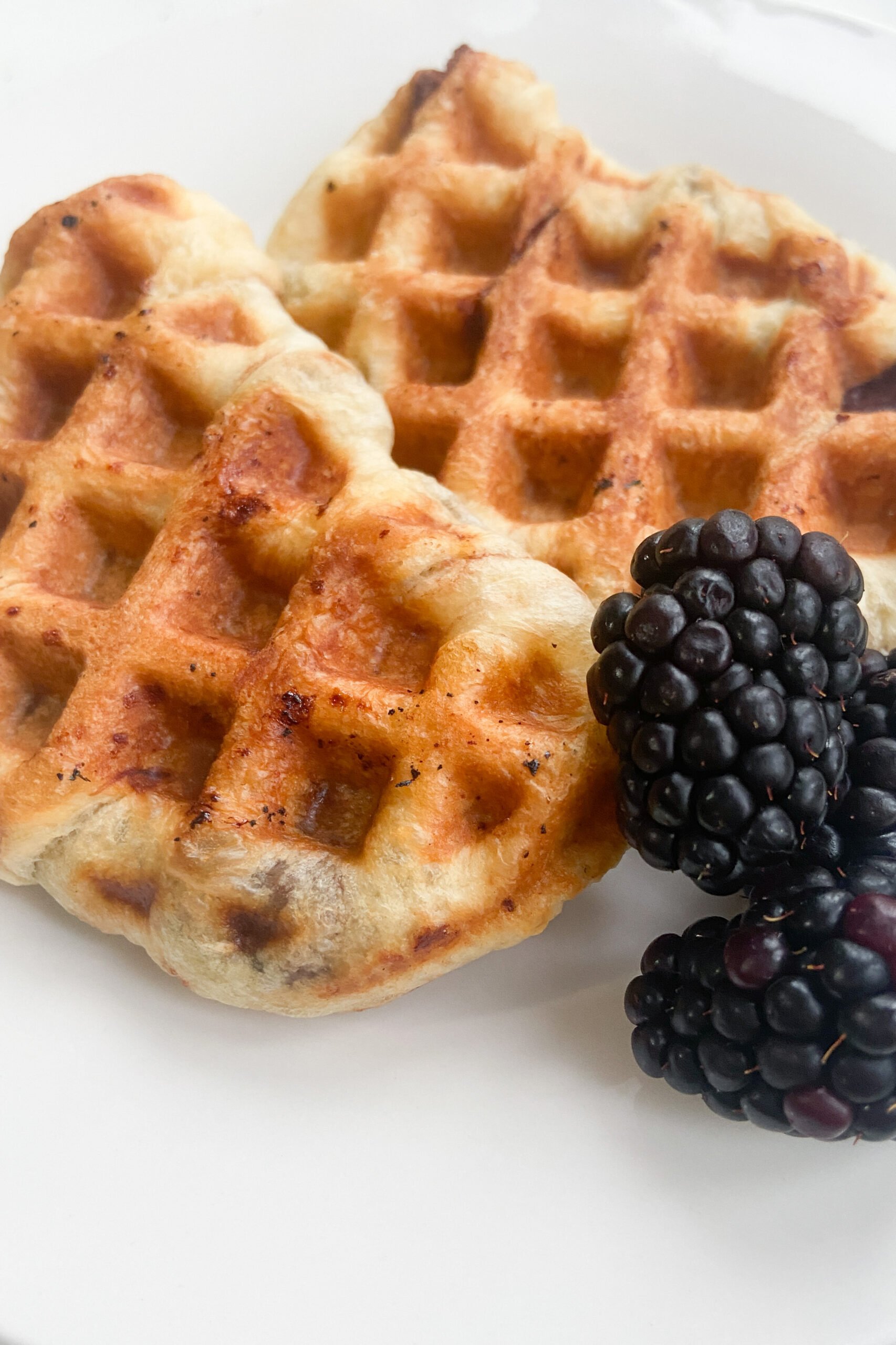 Croffles served with blackberries