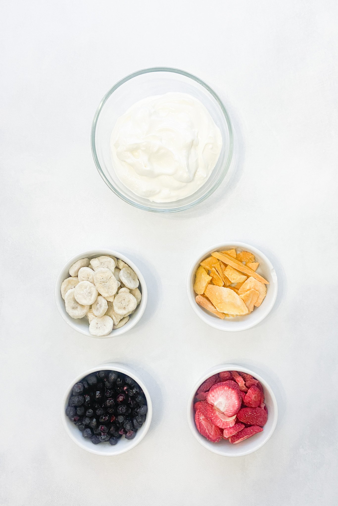 Ingredients to make yogurt melts