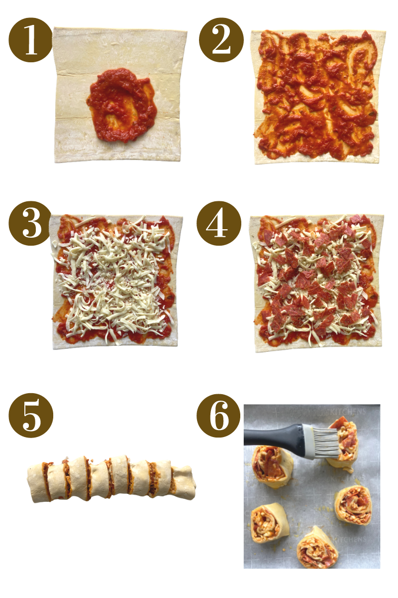 Steps to make pizza roll ups