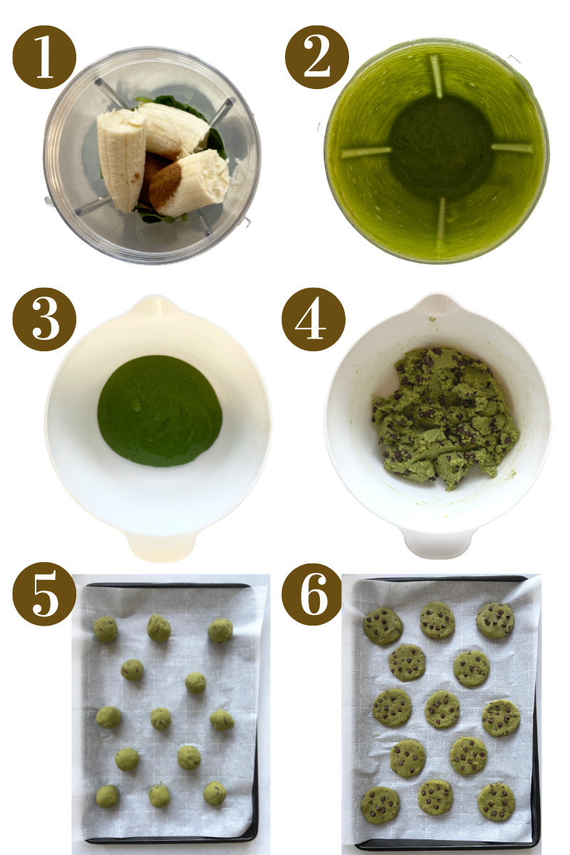 Steps to make spinach banana cookies