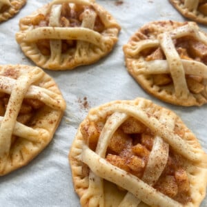 Mini apple pies fresh from oven