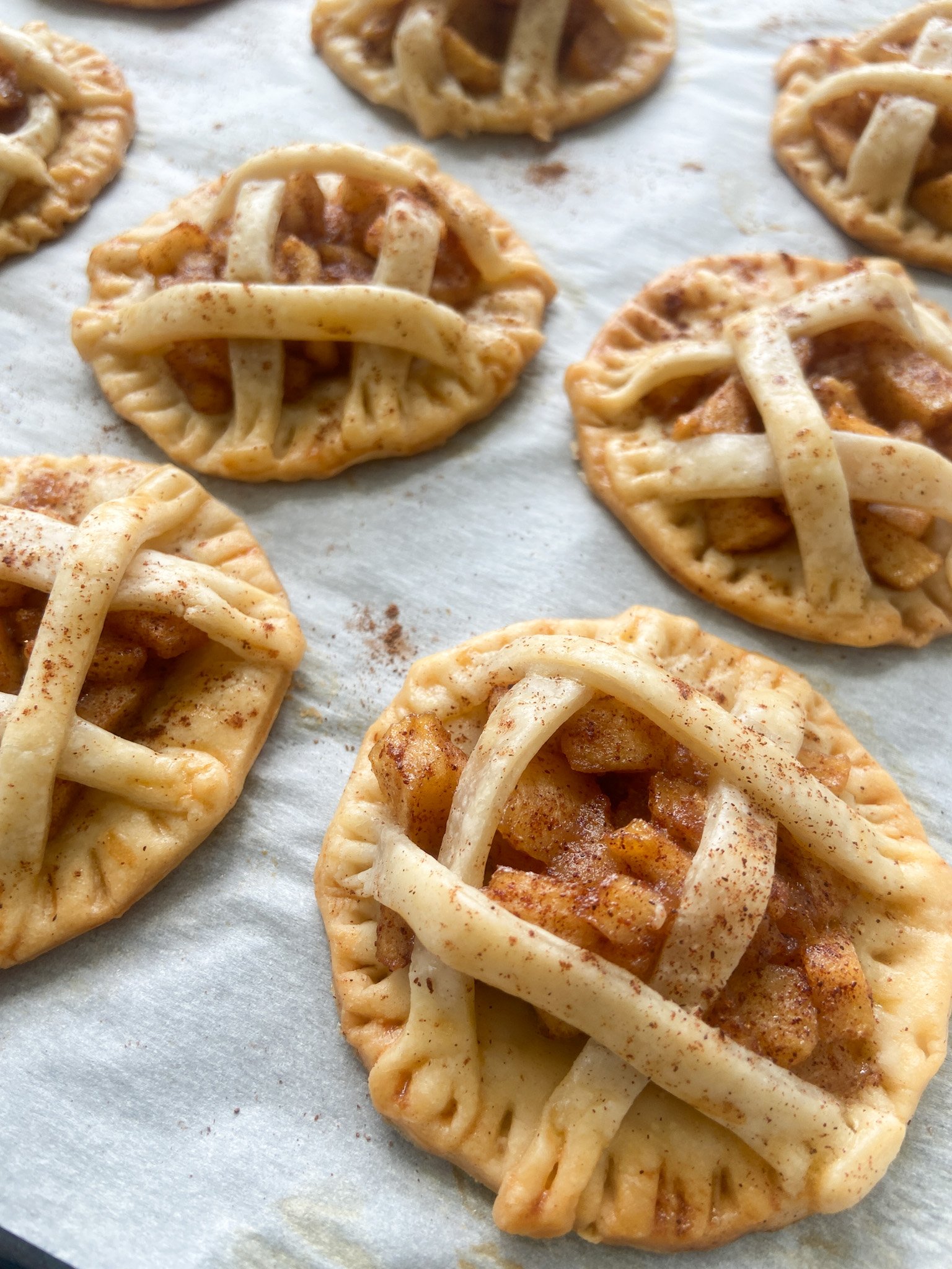 Mini apple pies fresh from oven