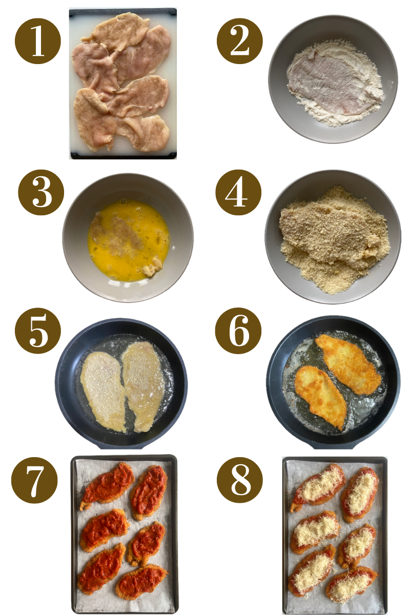 Steps to make crispy chicken parm