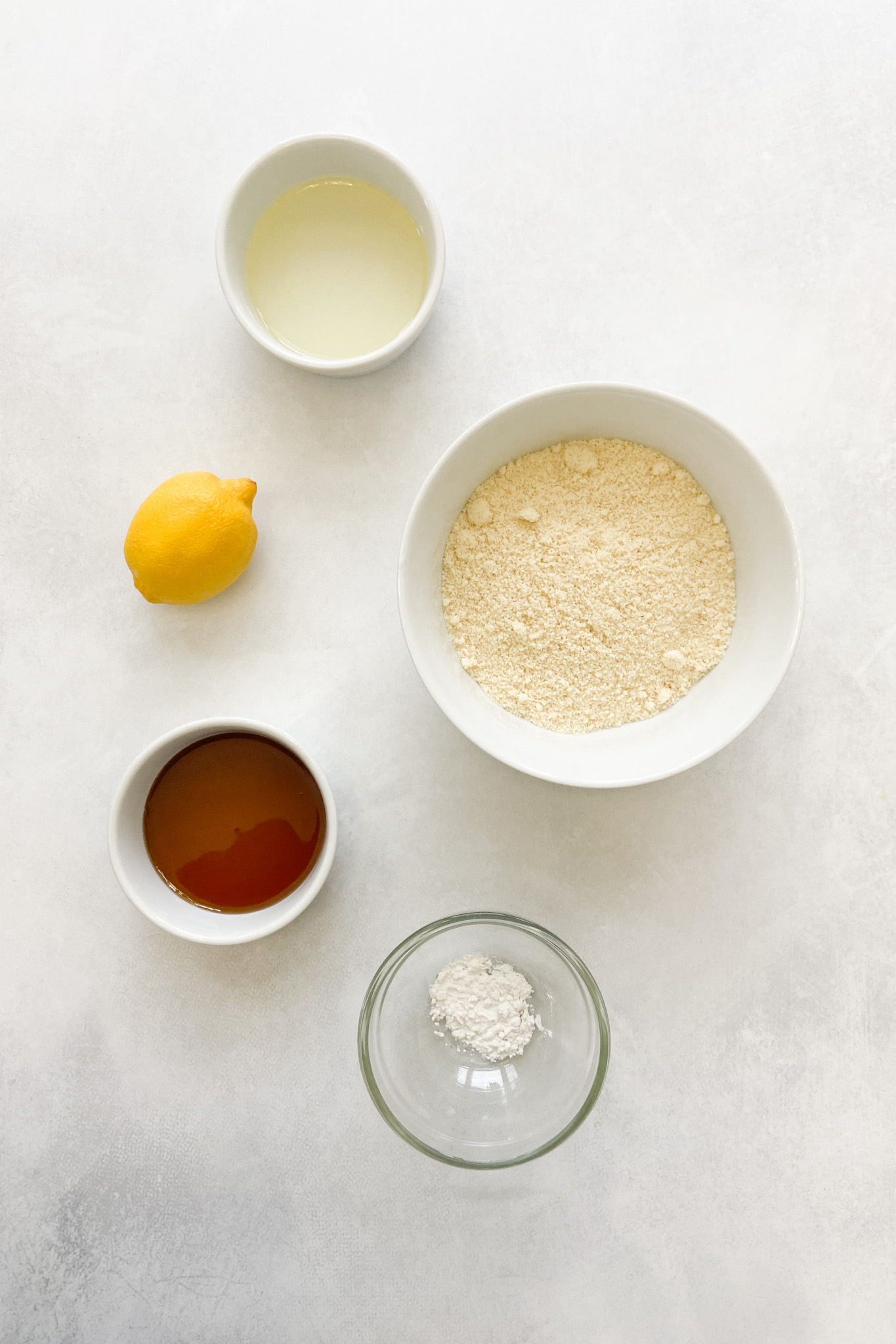 Ingredients to make gluten-free lemon cookies