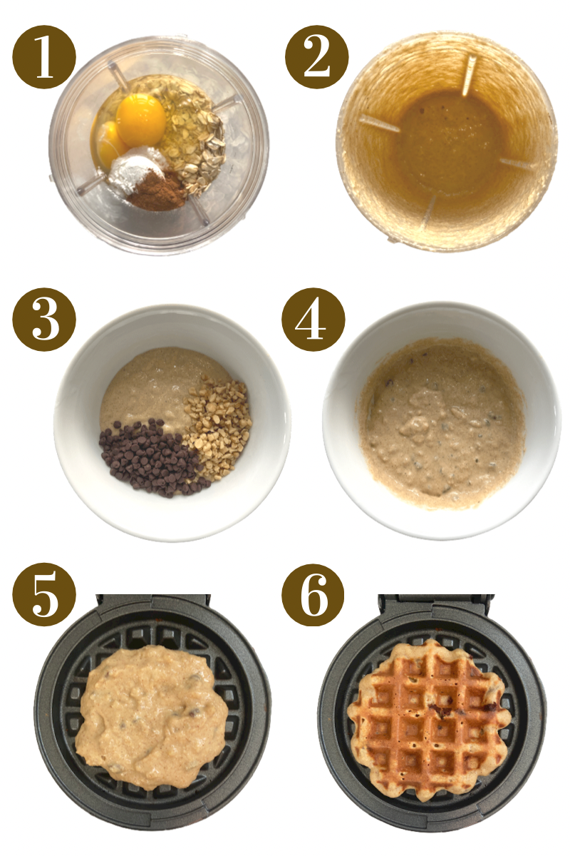 Steps to make banana oat waffles