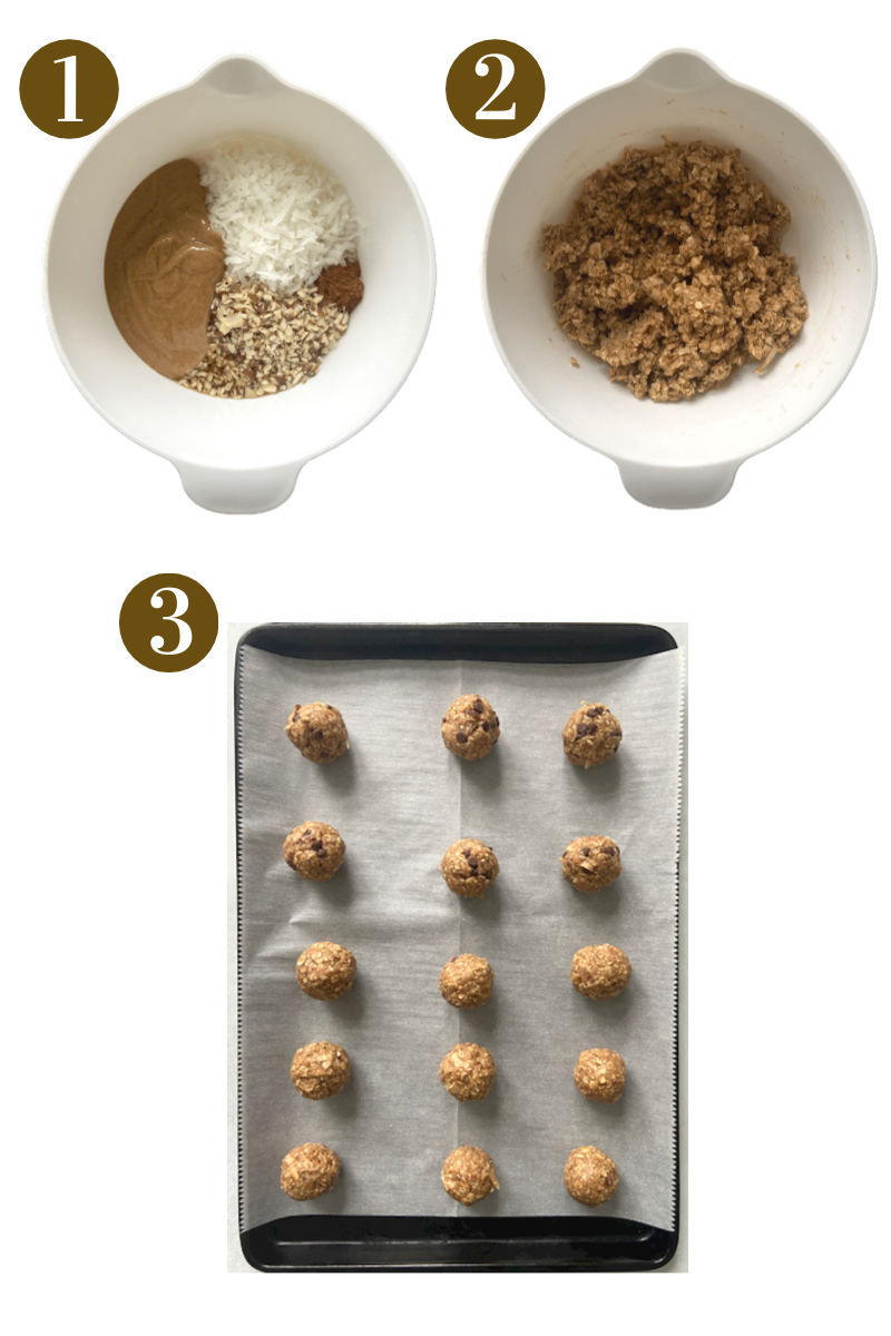 Steps to make granola balls
