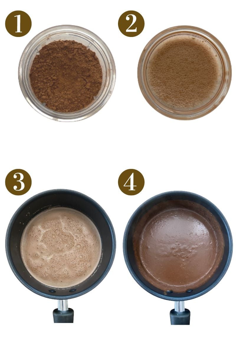 Steps to make oatmeal chocolate pudding