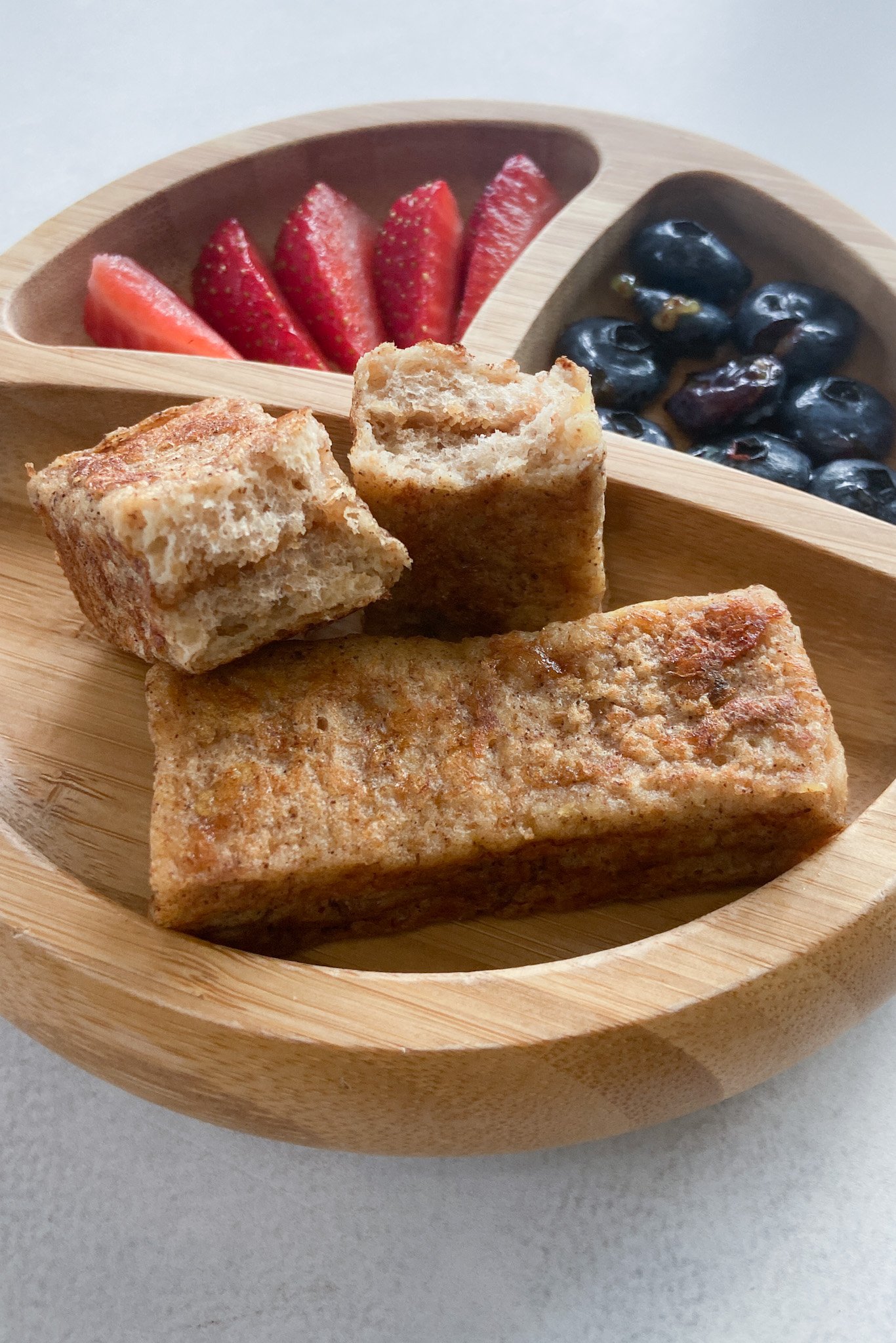 Banana French toast served with berries