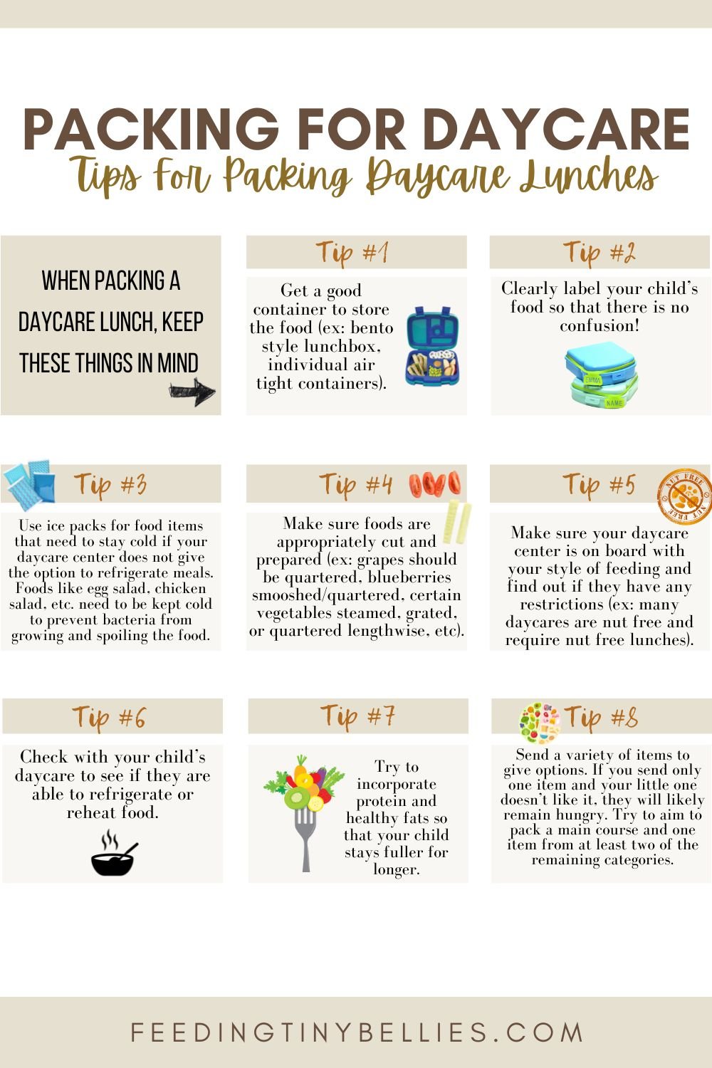 Tips for packing daycare lunches