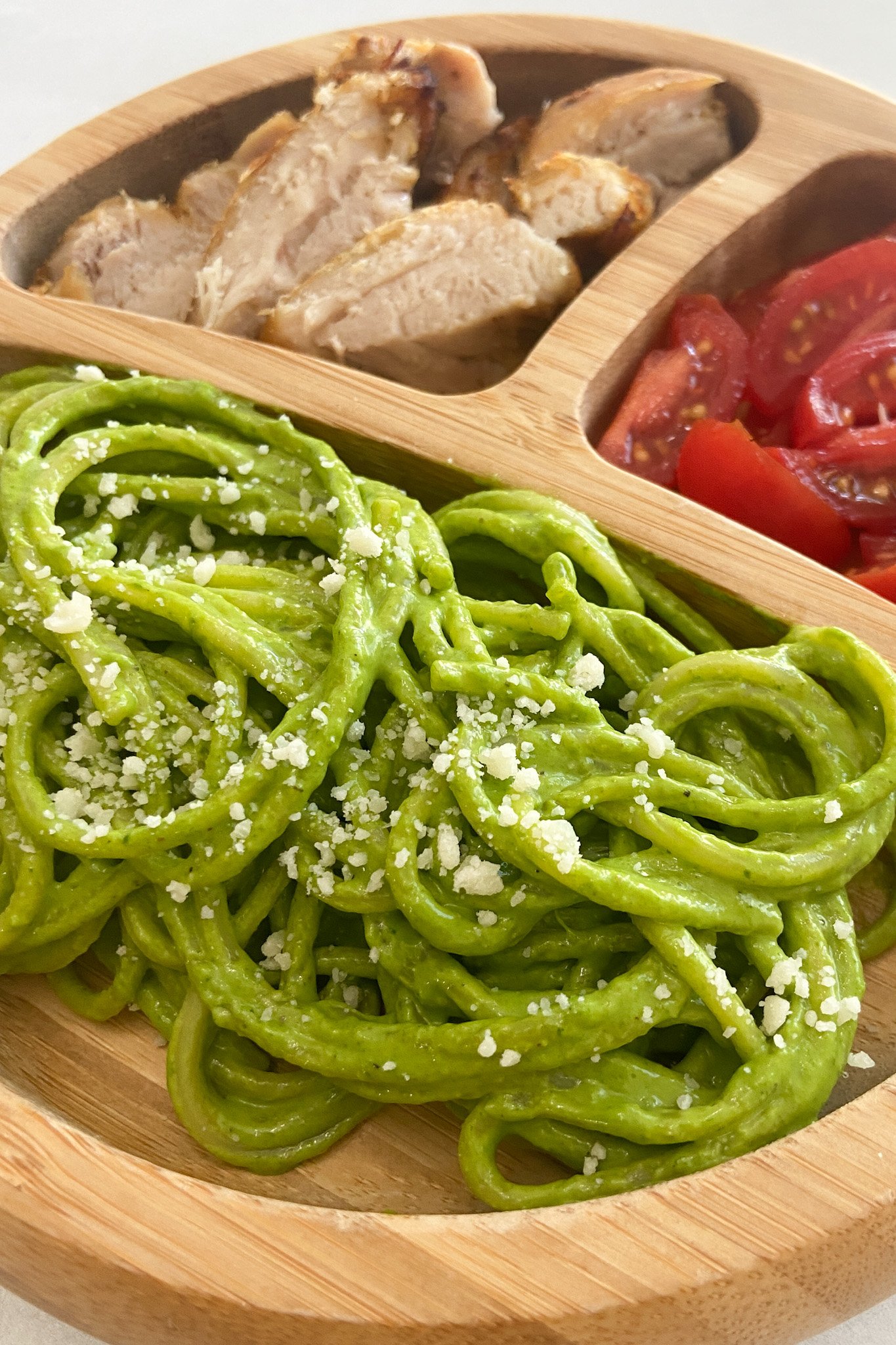 Hulk Pasta (Spinach Pesto) - Feeding Tiny Bellies