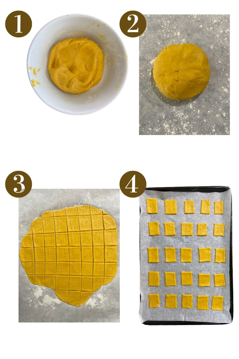 Steps to make pumpkin crackers