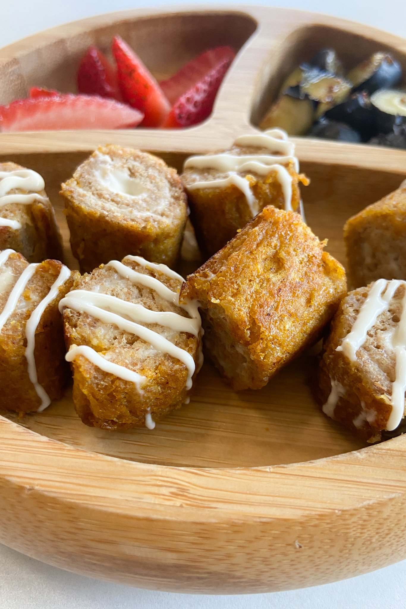 Pumpkin french toast with cream cheese drizzle