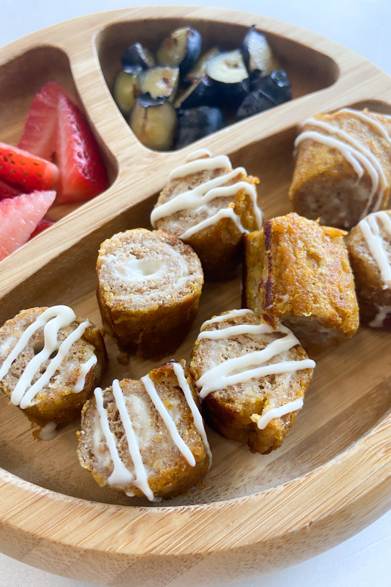 Pumpkin french toast with cream cheese drizzle