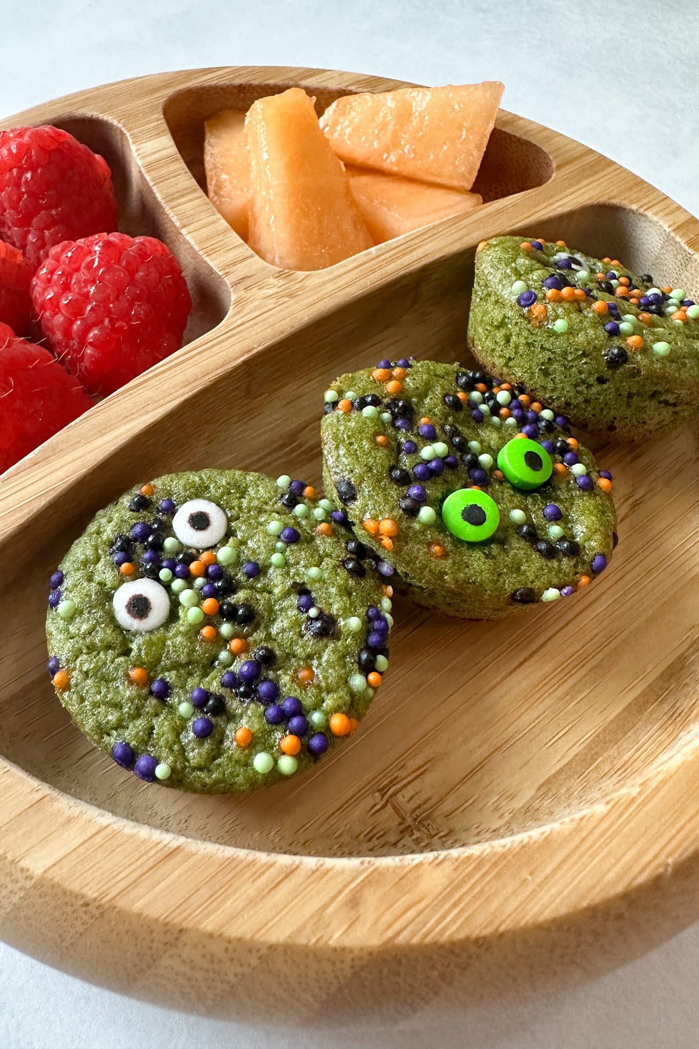 Spooky spinach muffins.