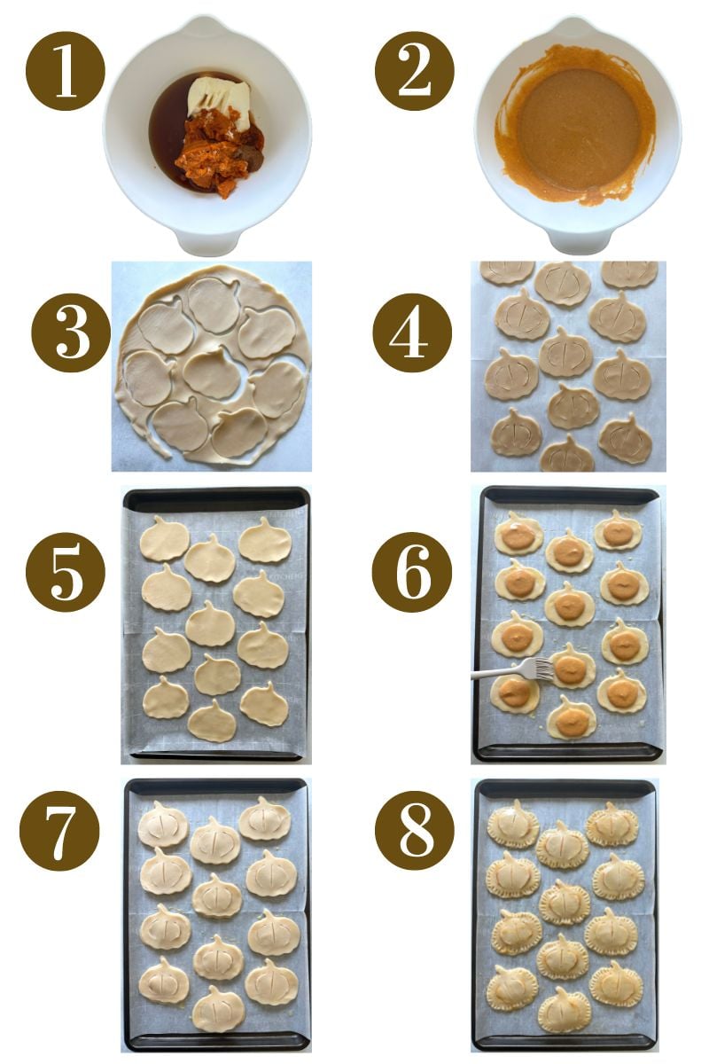 Steps to make pumpkin hand pies.