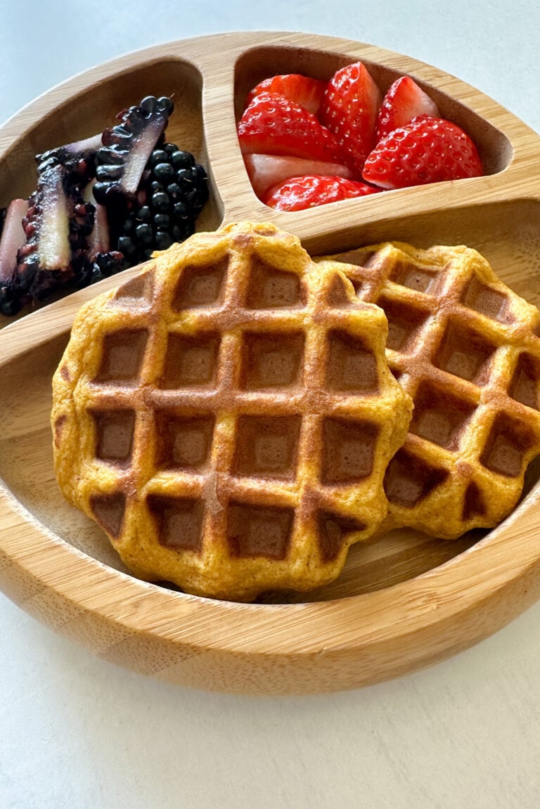 Healthy Sweet Potato Waffles - Feeding Tiny Bellies