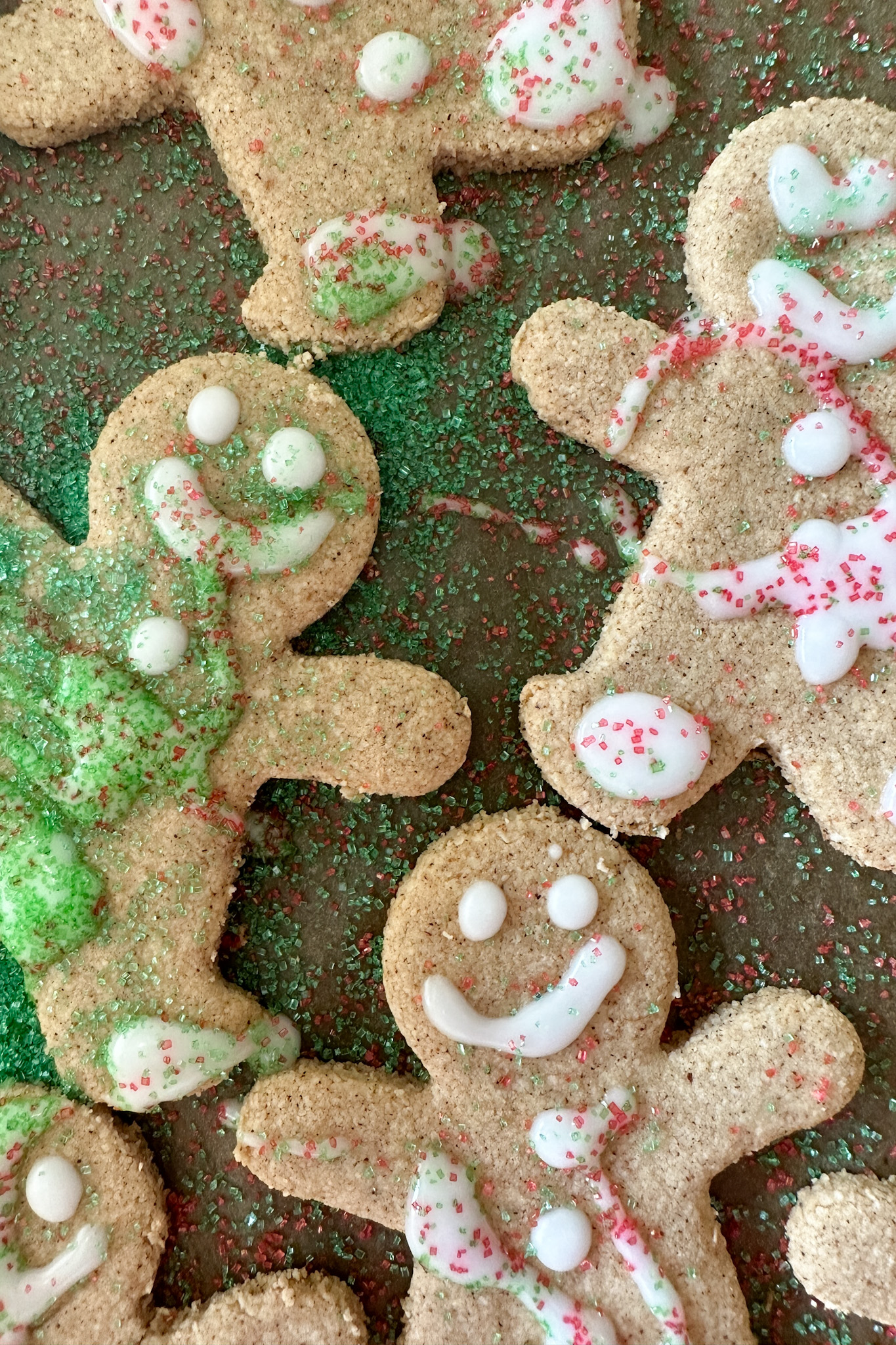 Toddler decorated gingerbread cookies.