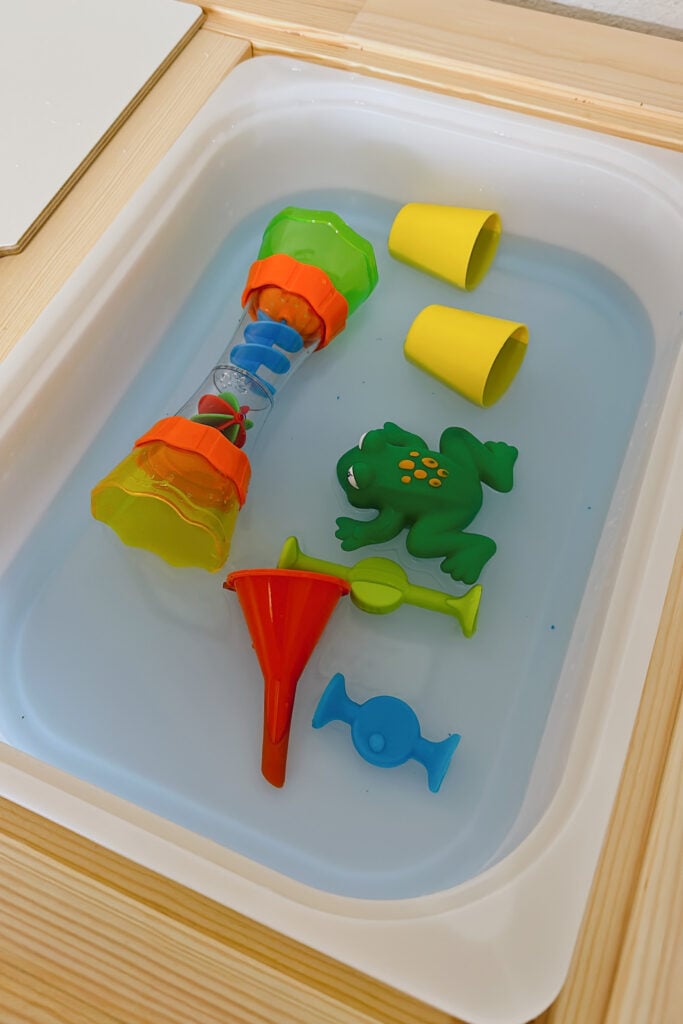 Water play with Ikea Flisat table.