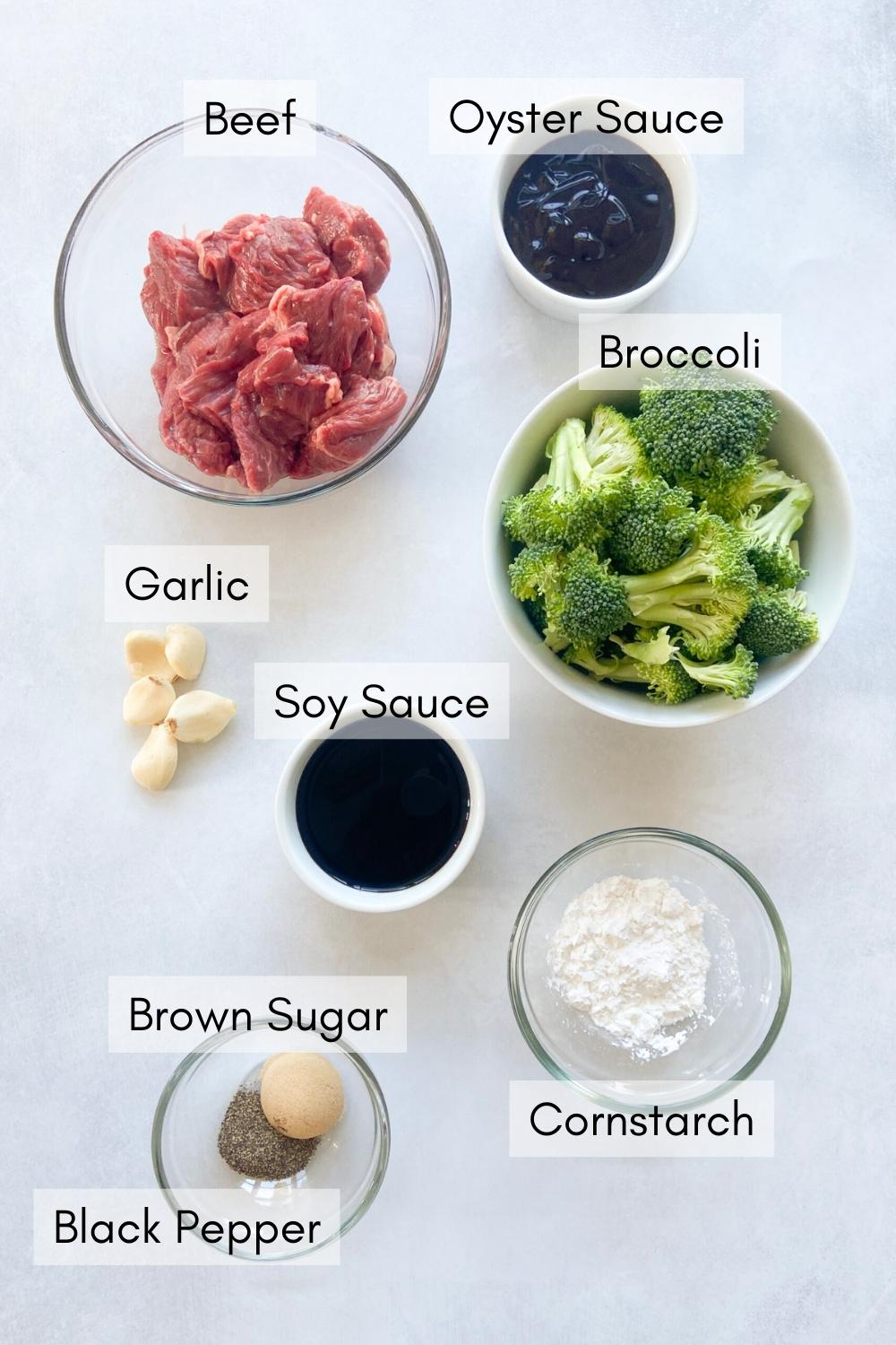 Beef and broccoli stir fry sauce ingredients.