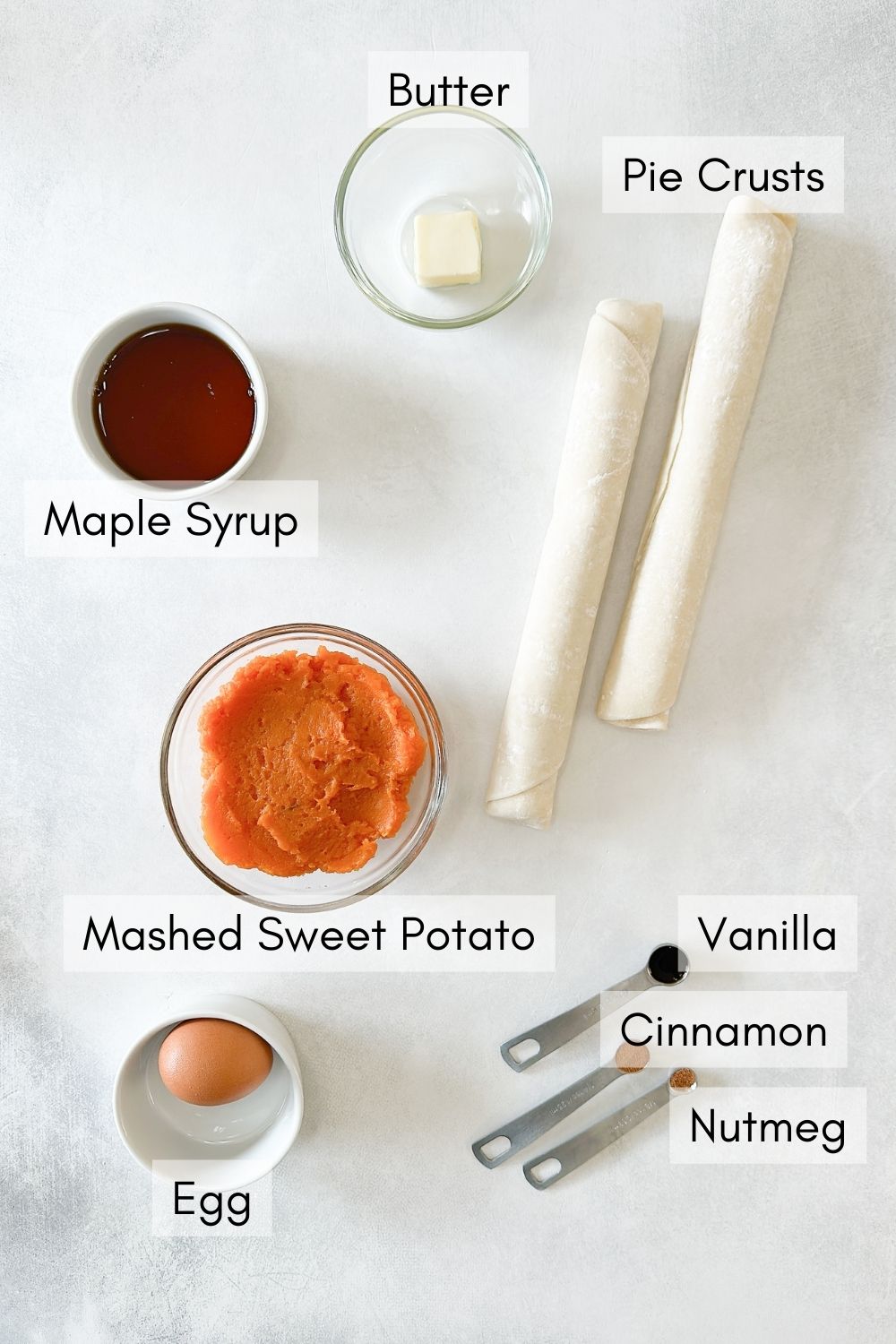 Ingredients to make sweet potato hand pies.