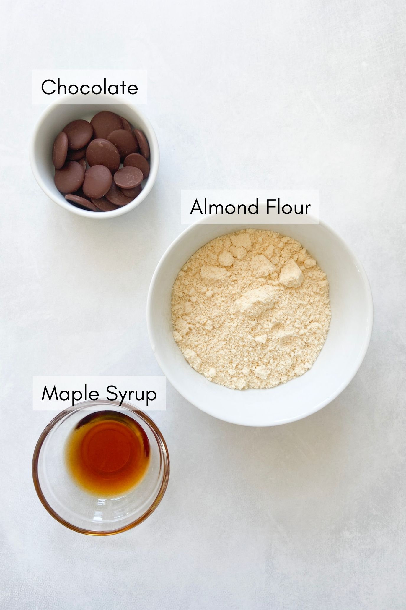 Ingredients to make maple almond flour cookies.
