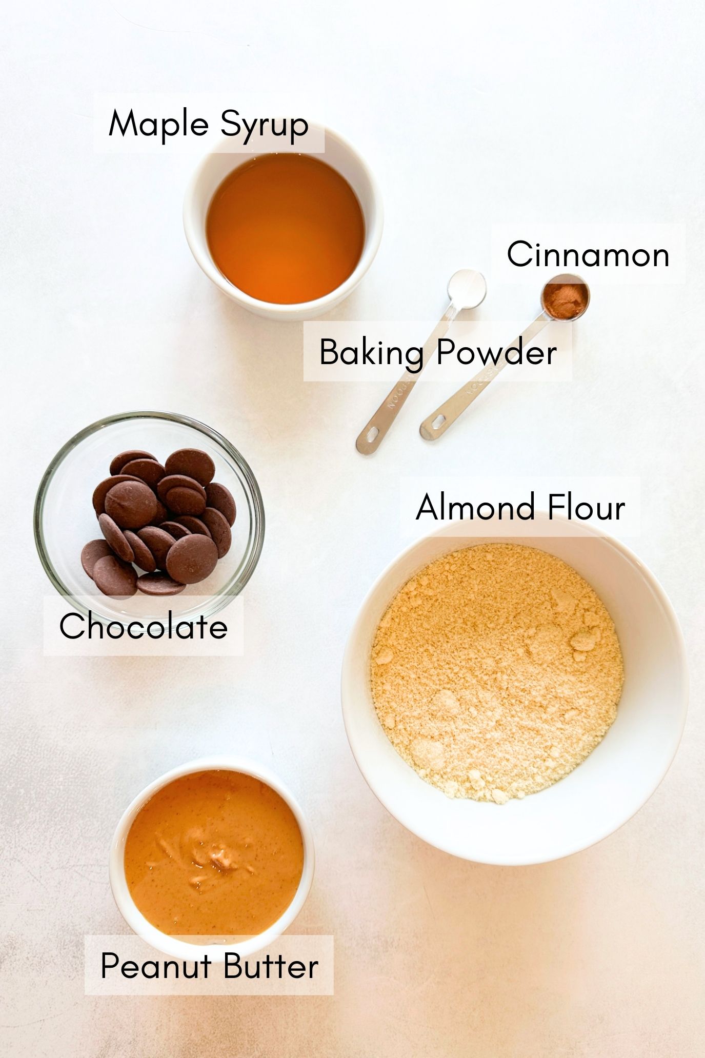 Ingredients to make almond flour peanut butter cookies.