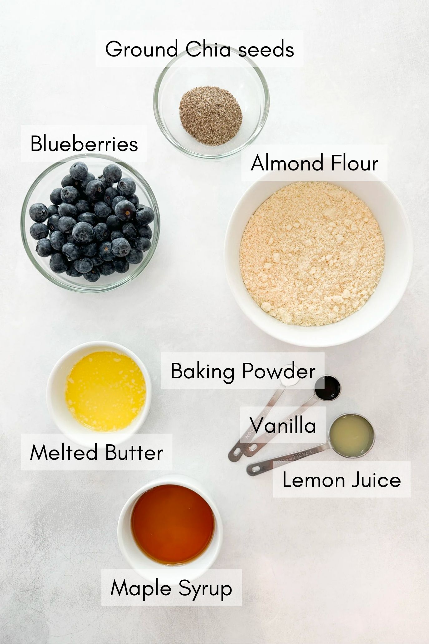 Ingredients to make almond flour thumbprint cookies.