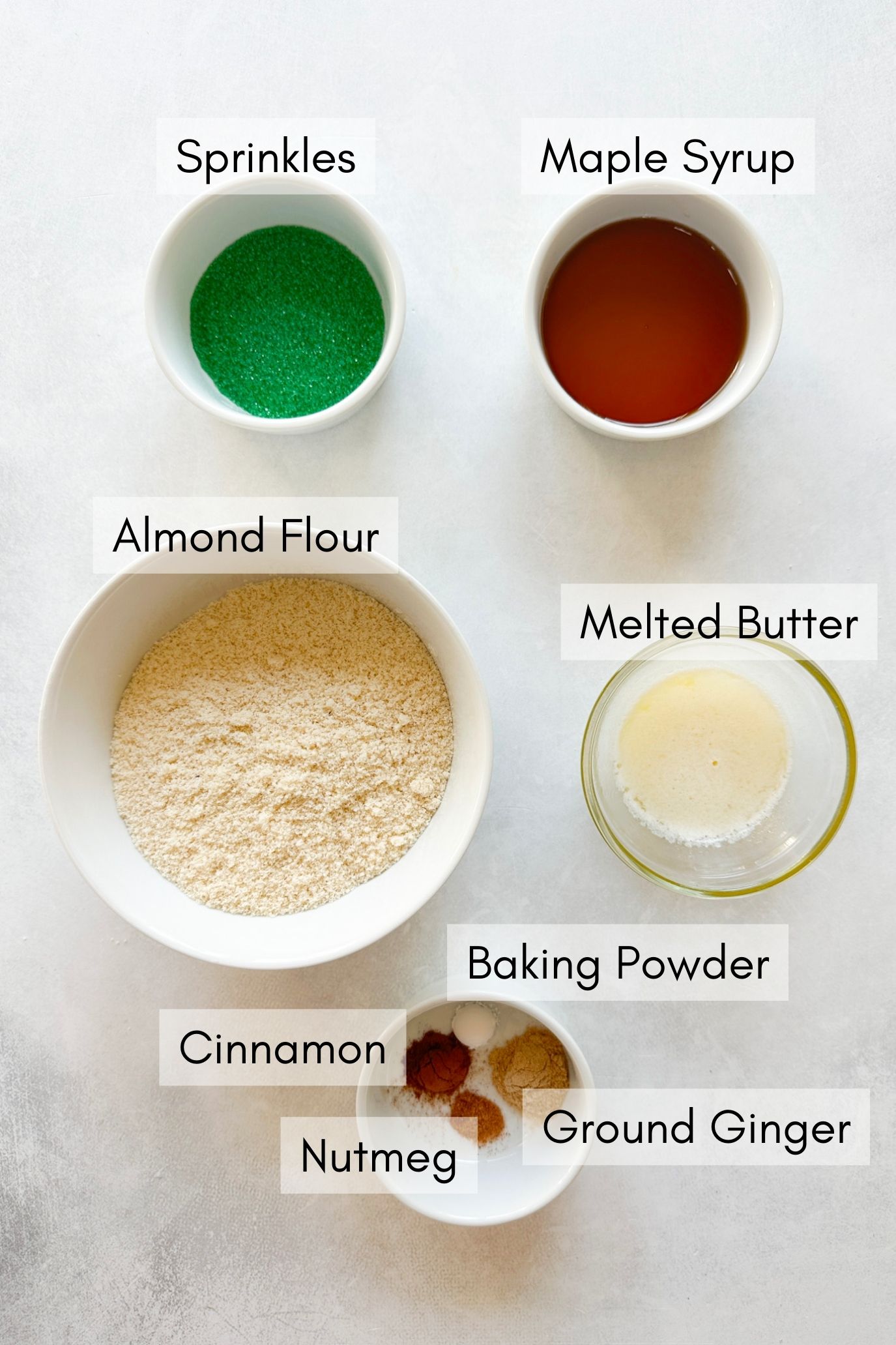 Ingredients to make ginger cookies.