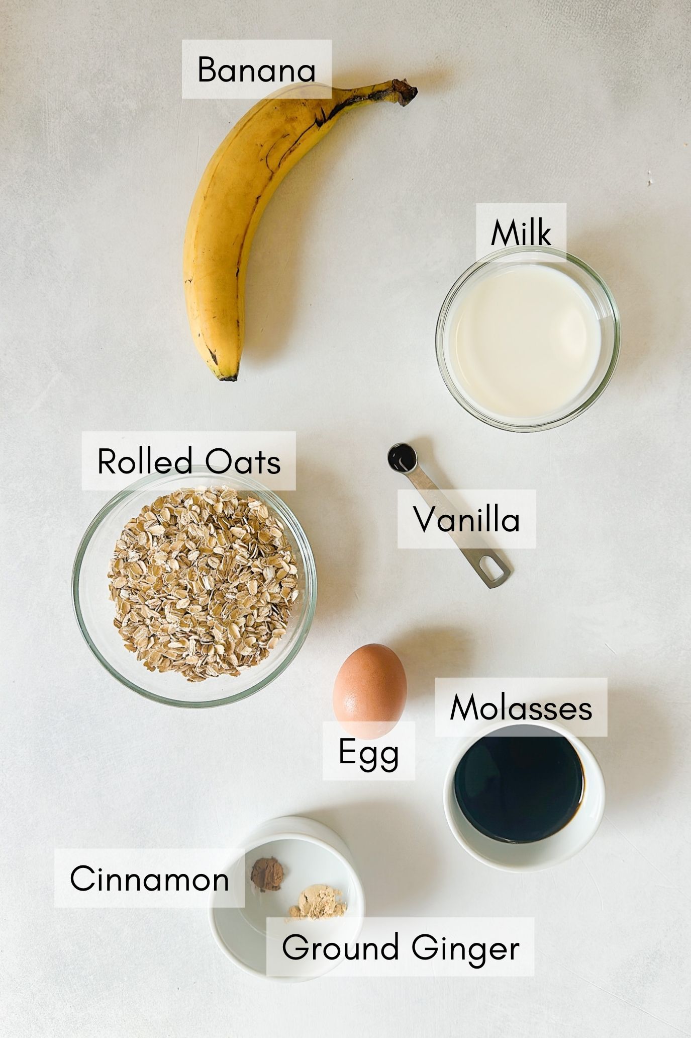 Ingredients to make gingerbread oat bites.