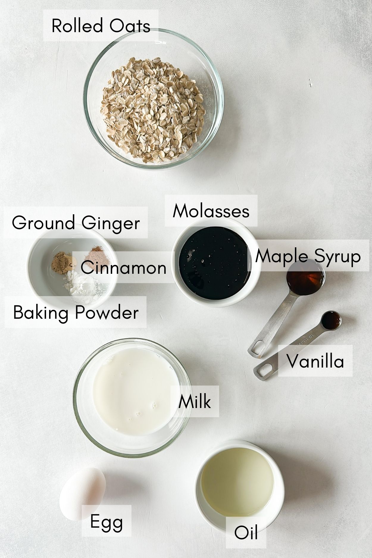 Ingredients to make gingerbread waffles.