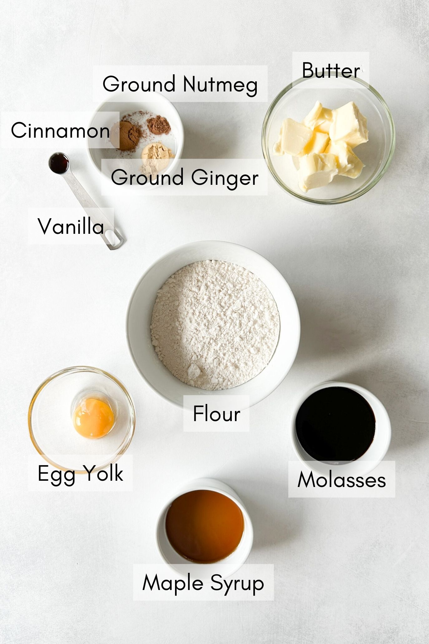 Ingredients to make mini gingerbread cookies.