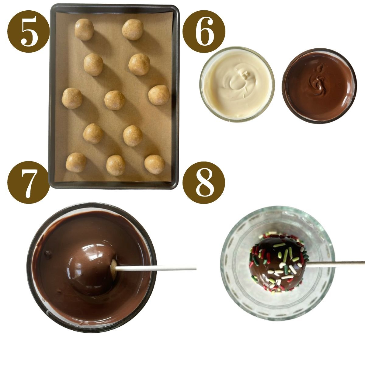 Steps to make Christmas cake bites.