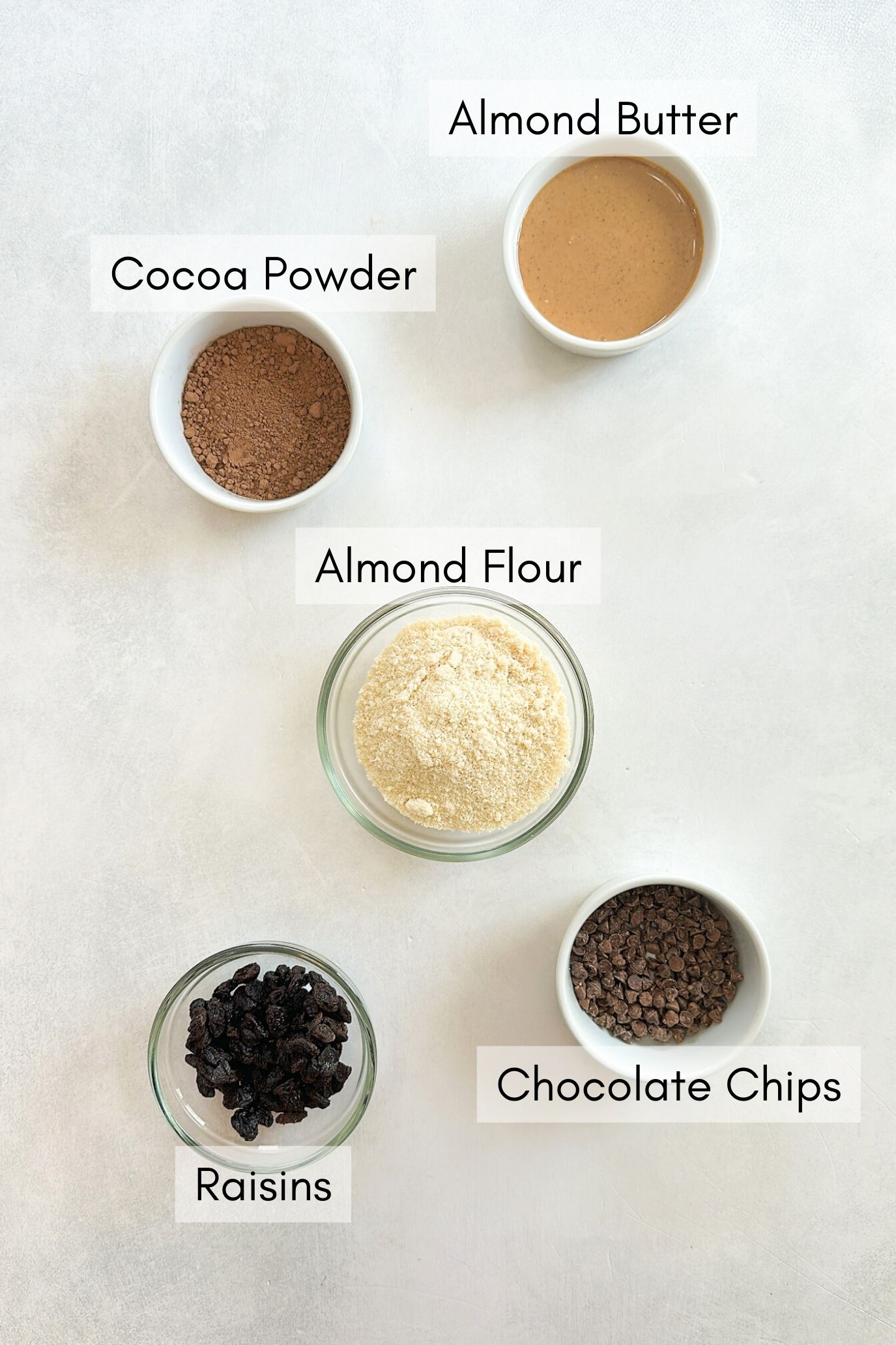 Ingredients to make chocolate balls.