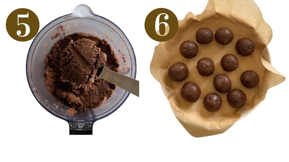 Steps to make chocolate balls.