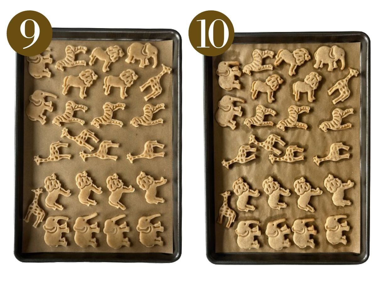 Steps to make homemade animal crackers.