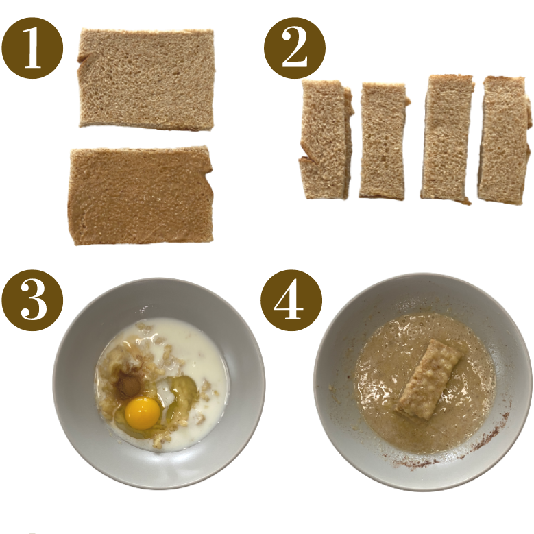 Steps to make peanut butter banana french toast
