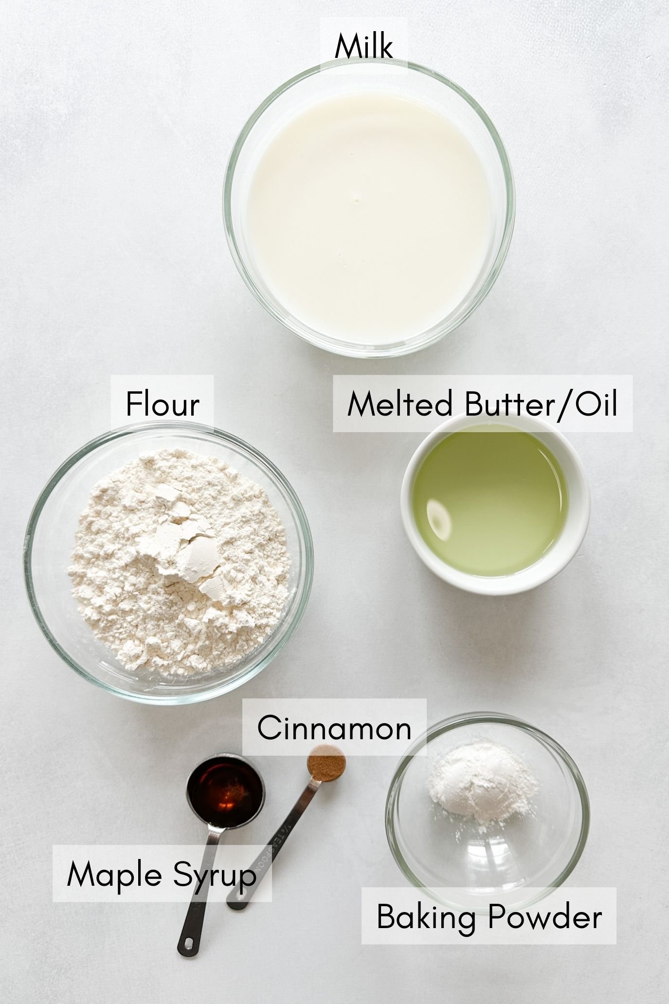 Ingredients to make egg free waffles.