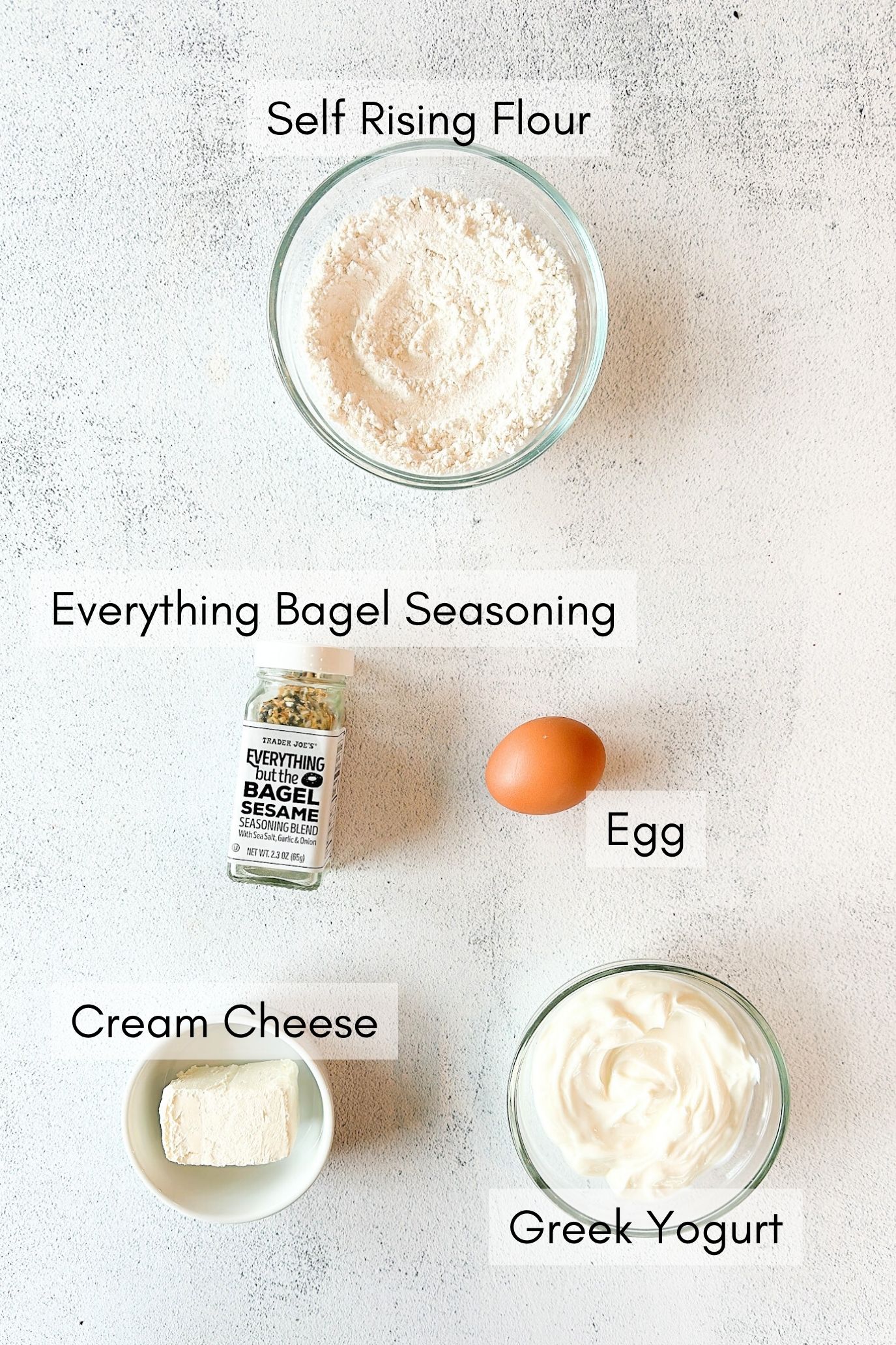 Ingredients to make everything bagel bites.