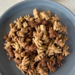 Homemade teddy grahams served on a plate.