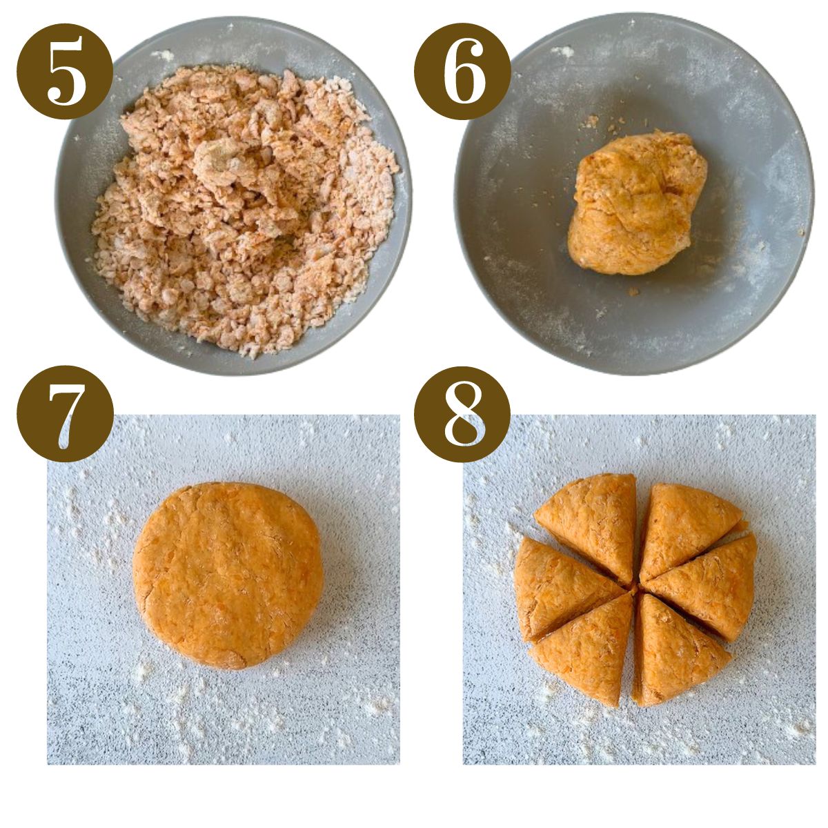 Steps to make sweet potato tortillas.