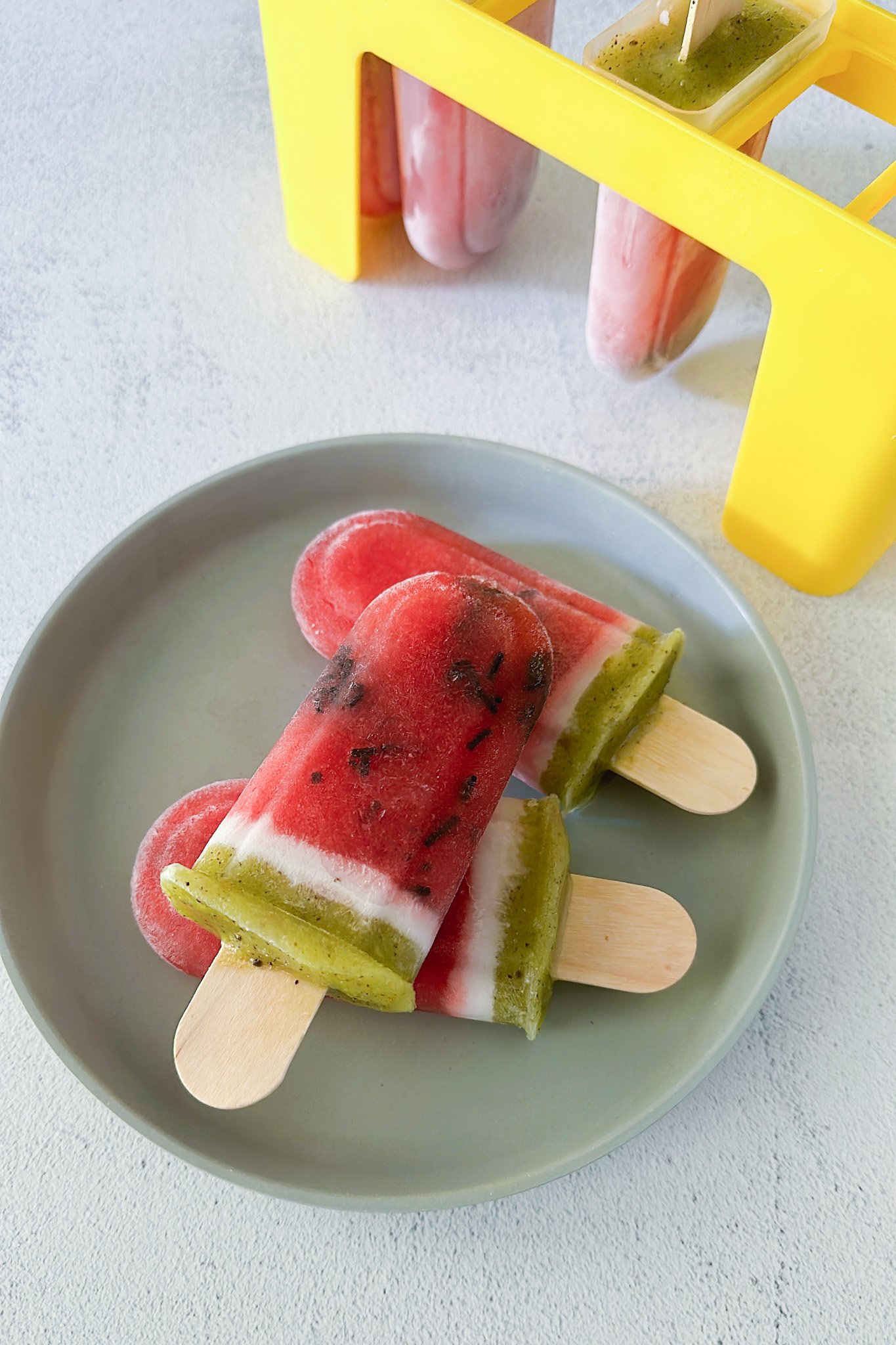 Healthy watermelon popsicles.